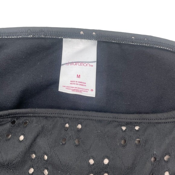 Xhileration NEW Eyelet Cheeky Black Nude Bikini Bottom Swimsuit Size Medium - Picture 6 of 7